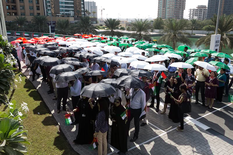 celebration of uae flag
